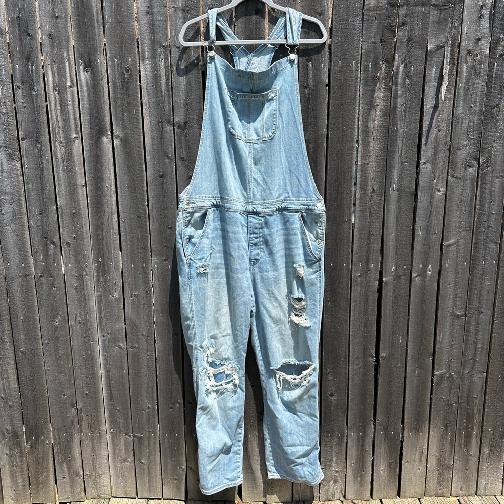 American Eagle Outfitters Lightweight Blue Denim Overalls- xxl